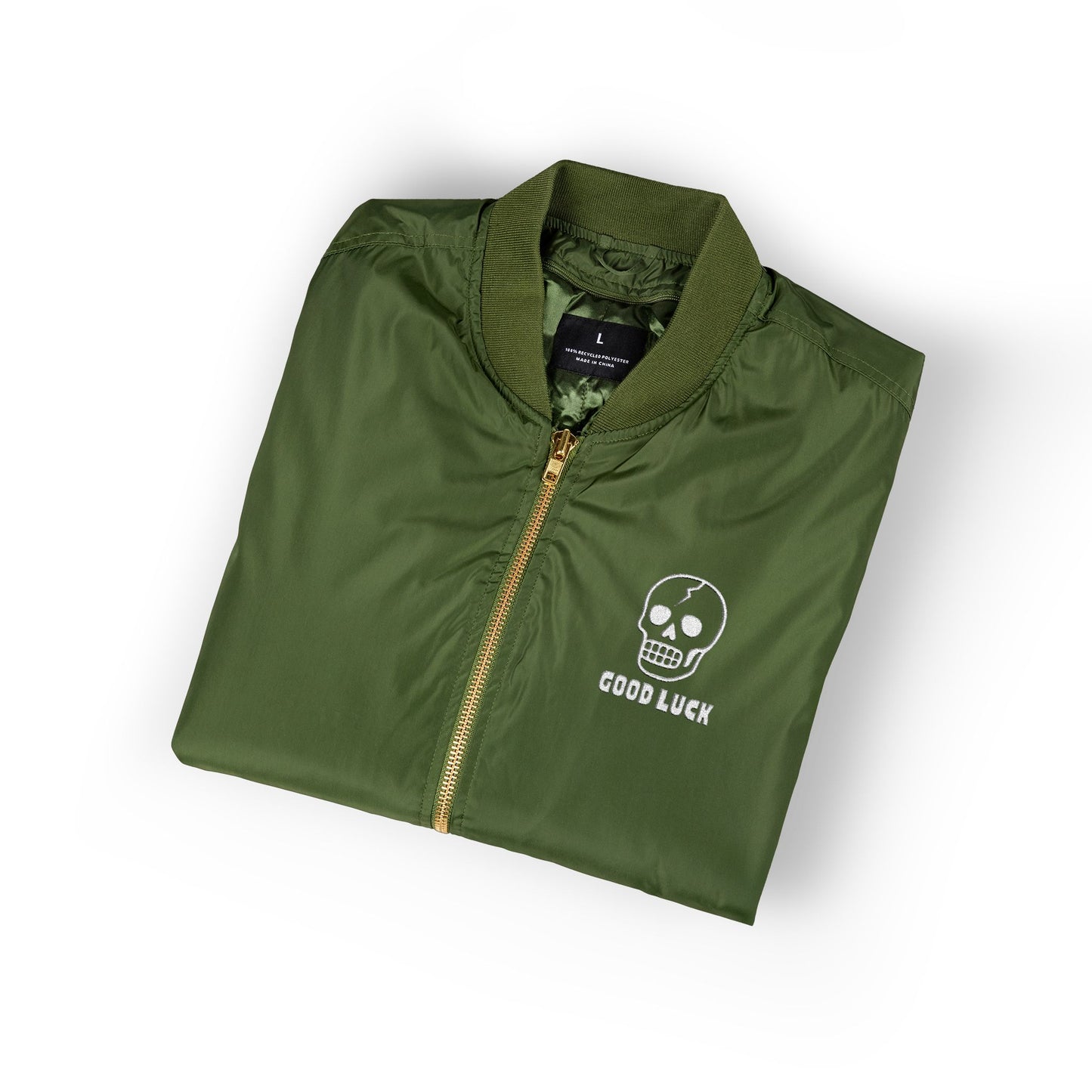 Good Luck Embroidered Bomber Jacket