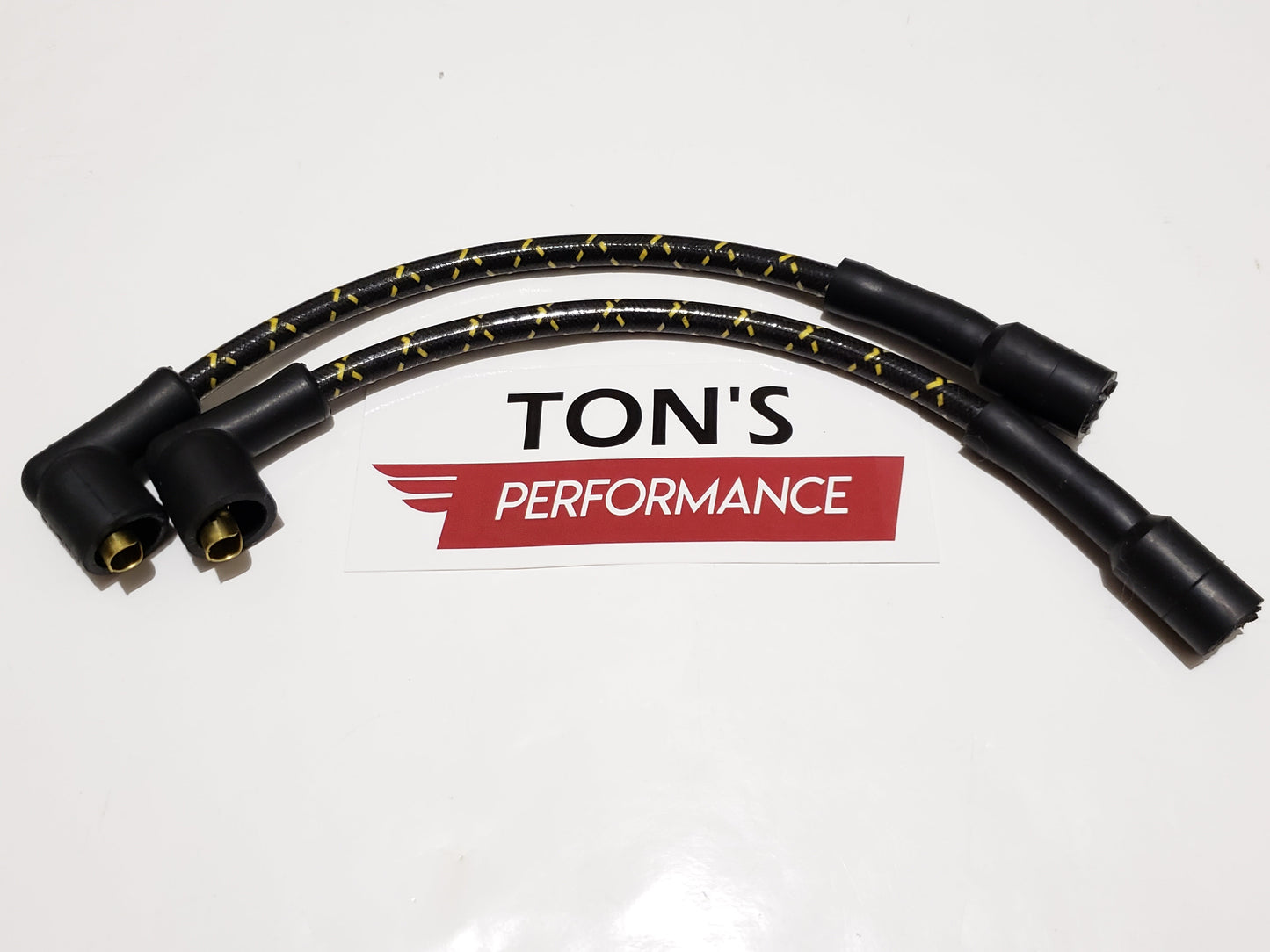 Cloth Braided Plug Wires Harley Sportster 1988 - 2003 / PAIR OF SHORT WIRES FOR RELOCATED COIL