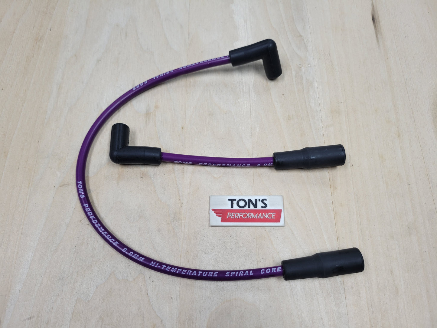 Ton's 8mm Spark Plug Wires - Harley Dyna Softail 1999 - 2017 / PAIR OF REPLACEMENT OEM LENGTH WIRES