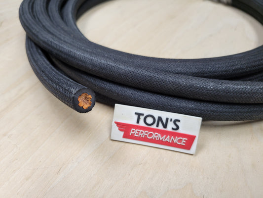#1/0 Gauge Cloth Braided Battery Cable Wire [Sold By The Foot]