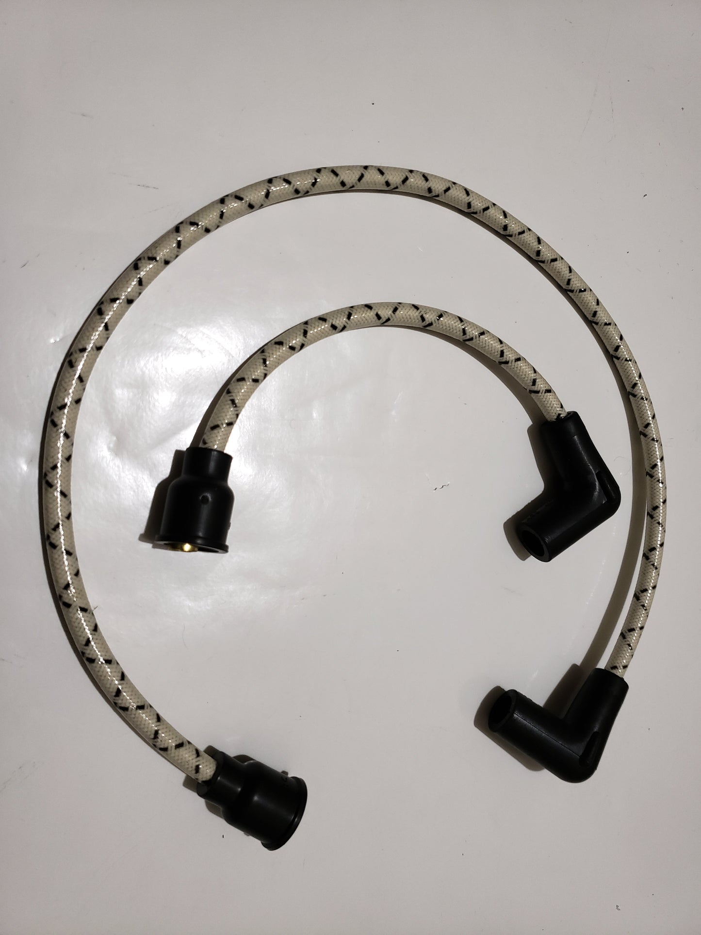 Cloth Braided Plug Wires Harley Dyna Softail 1991 - 1998 / PAIR OF REPLACEMENT OEM LENGTH WIRES