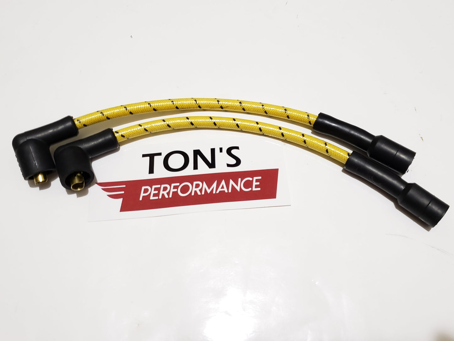 Cloth Braided Plug Wires Harley Sportster 1988 - 2003 / PAIR OF SHORT WIRES FOR RELOCATED COIL