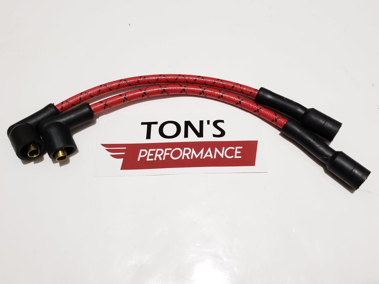 Cloth Braided Plug Wires Harley Sportster 1988 - 2003 / PAIR OF SHORT WIRES FOR RELOCATED COIL