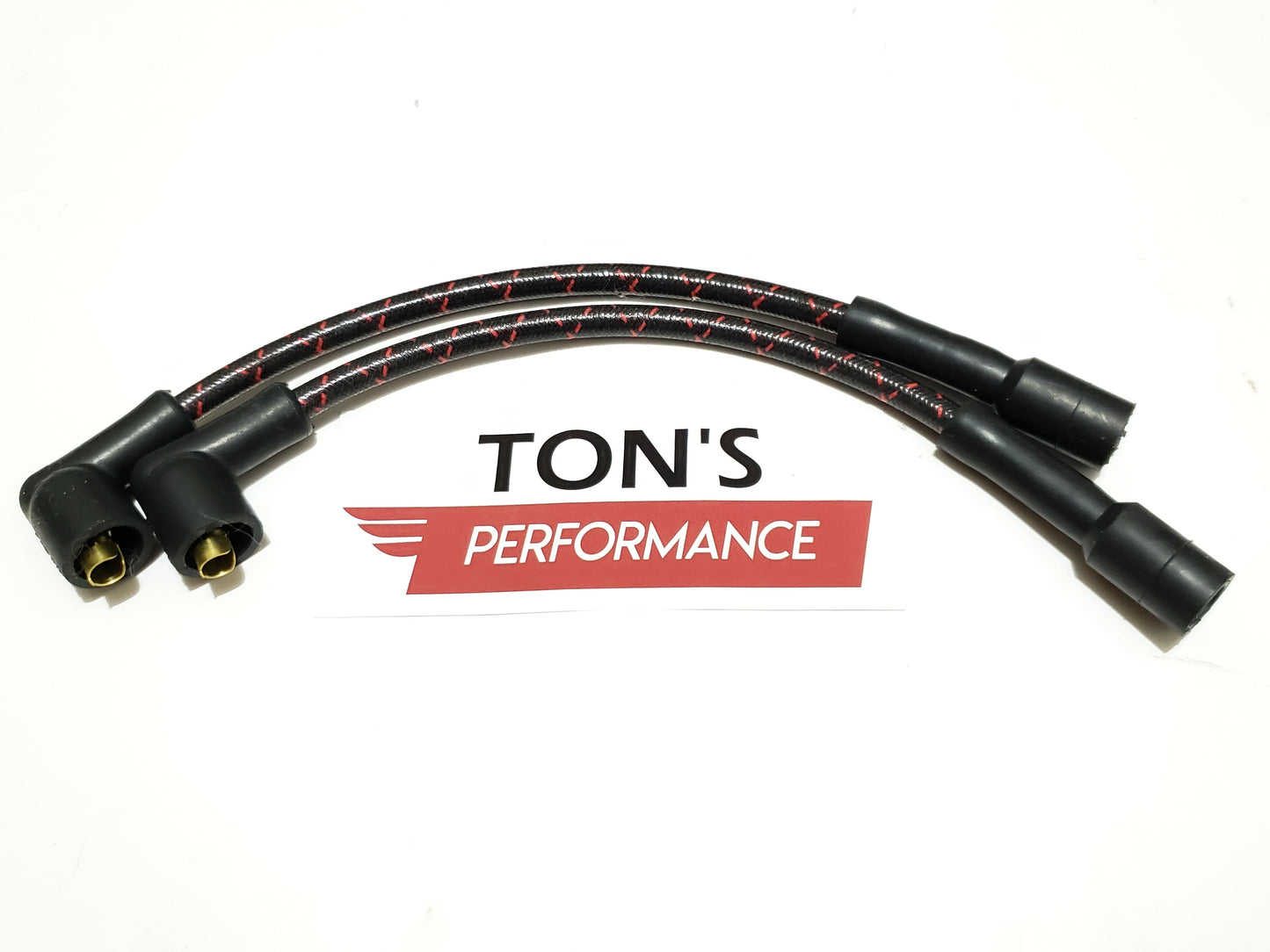 Cloth Braided Plug Wires Harley Sportster 1988 - 2003 / PAIR OF SHORT WIRES FOR RELOCATED COIL