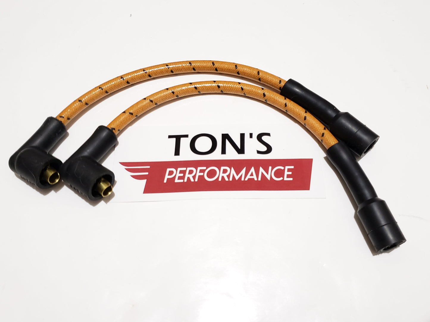 Cloth Braided Plug Wires Harley Sportster 1988 - 2003 / PAIR OF SHORT WIRES FOR RELOCATED COIL