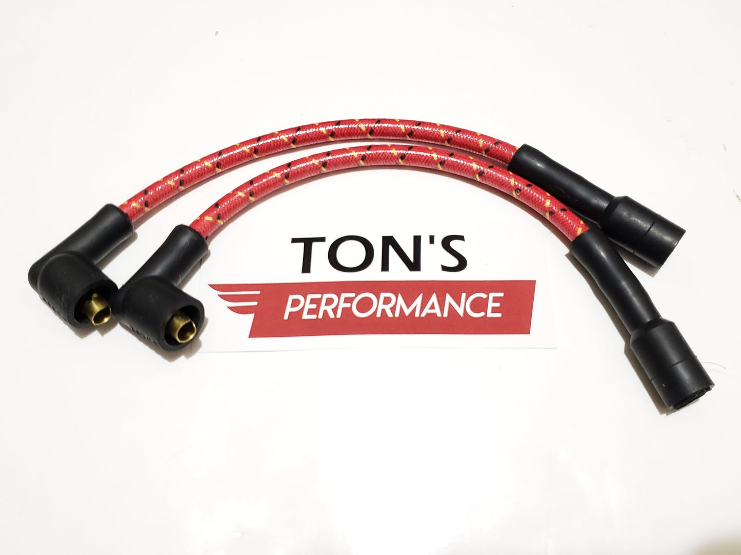 Cloth Braided Plug Wires Harley Sportster 1988 - 2003 / PAIR OF SHORT WIRES FOR RELOCATED COIL