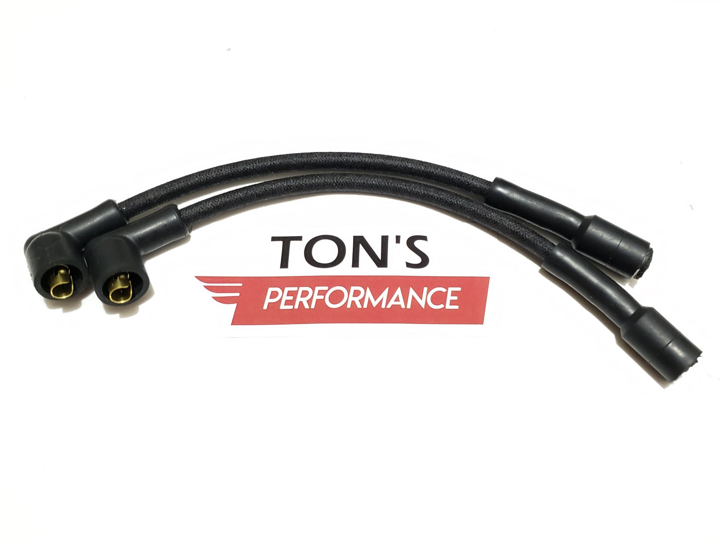 Cloth Braided Plug Wires Harley Sportster 1988 - 2003 / PAIR OF SHORT WIRES FOR RELOCATED COIL