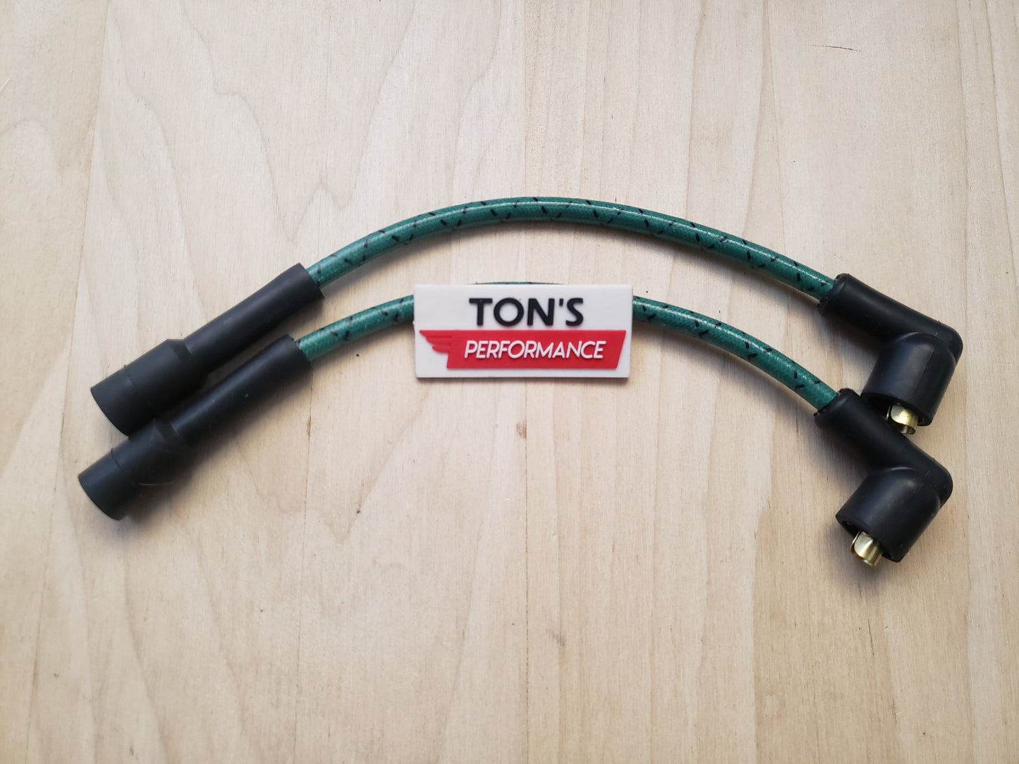 Cloth Braided Plug Wires Harley Sportster 1988 - 2003 / PAIR OF SHORT WIRES FOR RELOCATED COIL