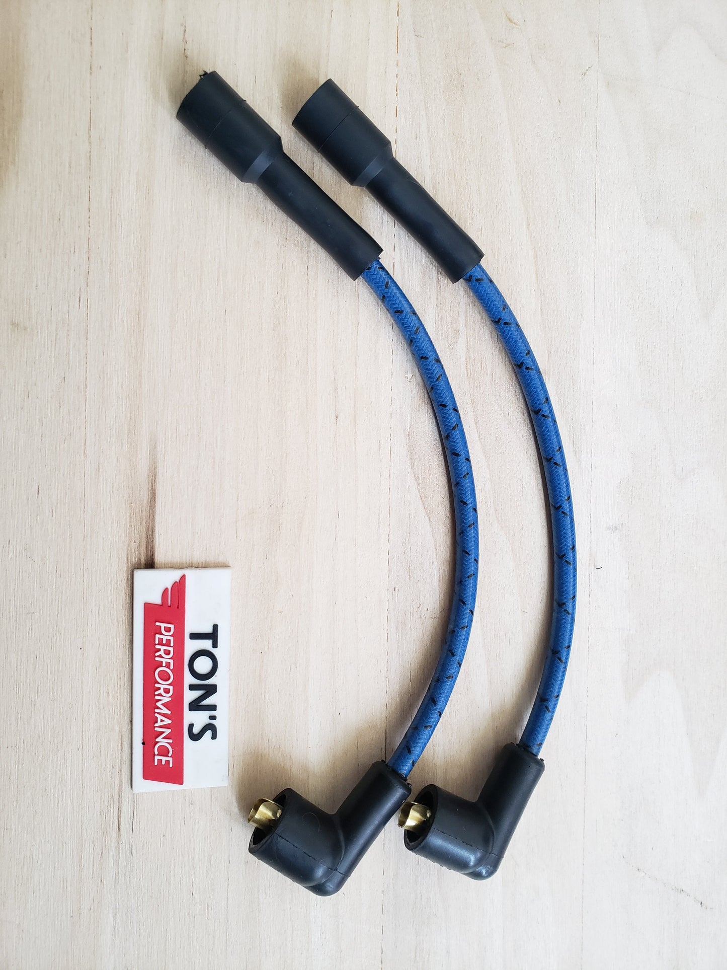 Cloth Braided Plug Wires Harley Sportster 1988 - 2003 / PAIR OF SHORT WIRES FOR RELOCATED COIL