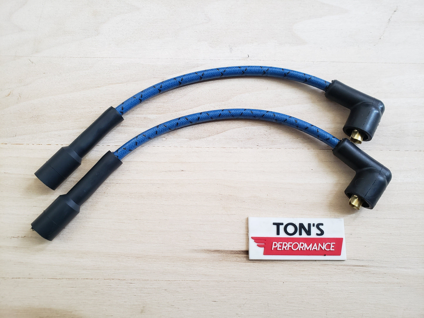 Cloth Braided Plug Wires Harley Sportster 1988 - 2003 / PAIR OF SHORT WIRES FOR RELOCATED COIL