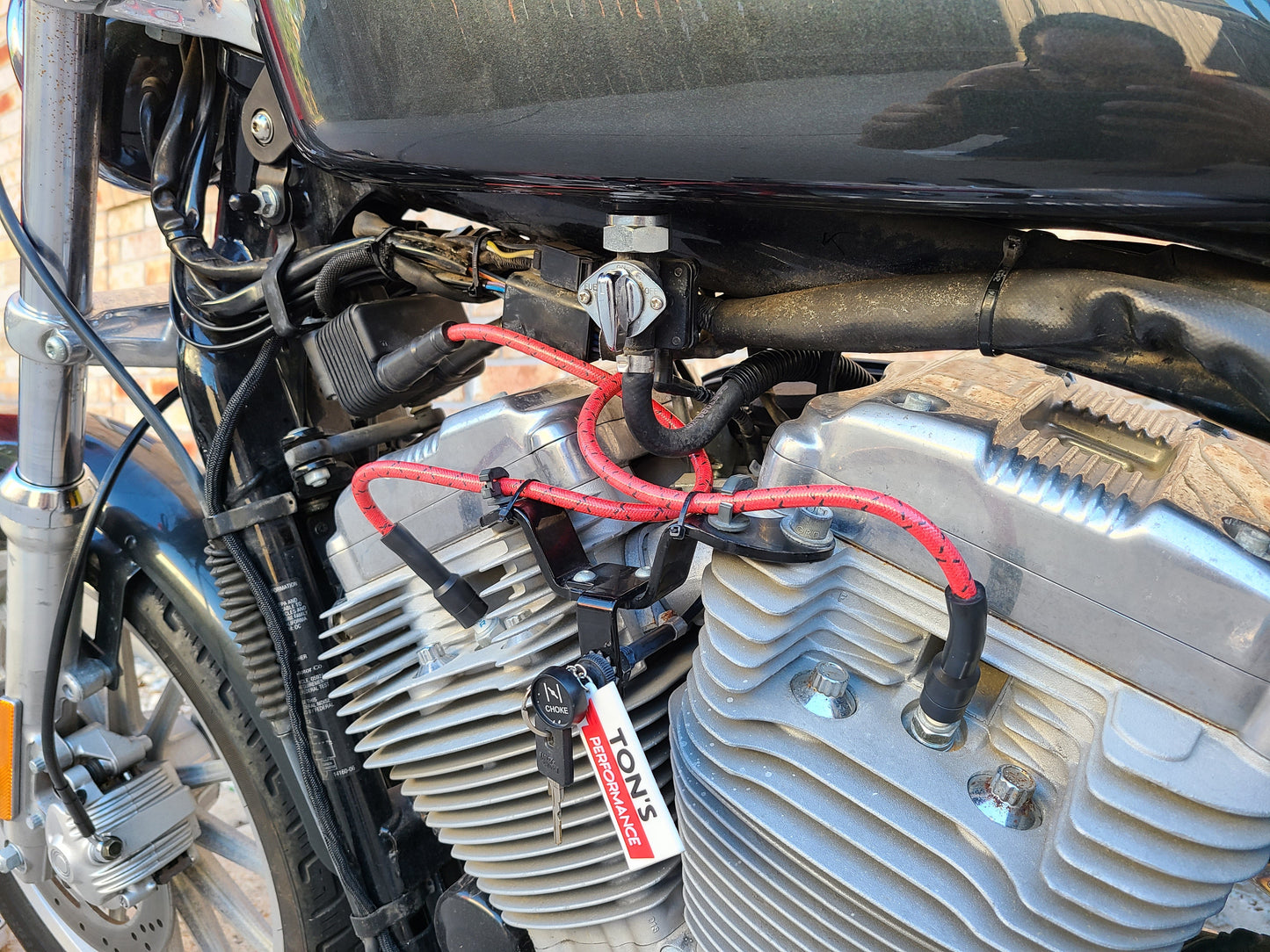 Cloth Braided Plug Wires Harley Sportster 2004 - 2006 / PAIR OF REPLACEMENT OEM LENGTH WIRES