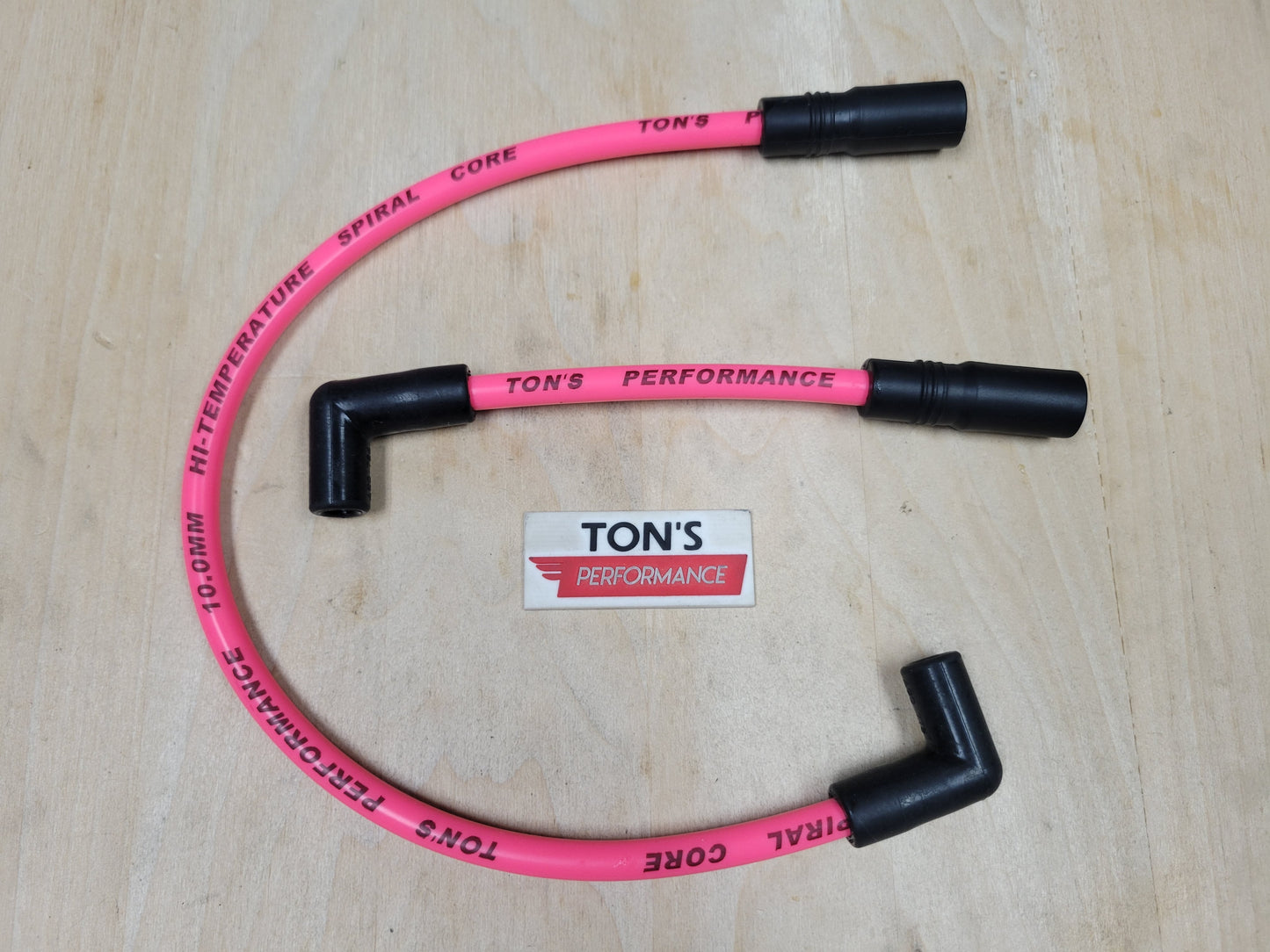 Ton's 10mm Spark Plug Wires - Harley Dyna Softail 1999 - 2017 / PAIR OF REPLACEMENT OEM LENGTH WIRES