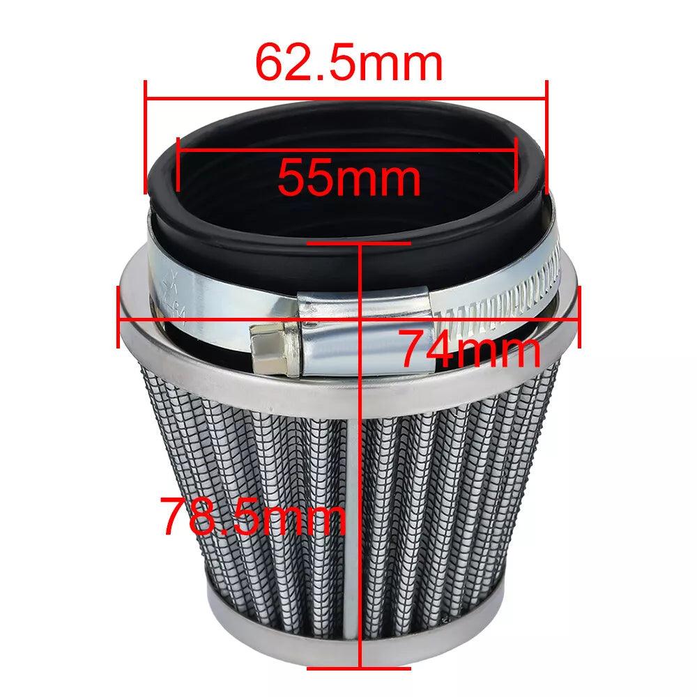2pcs Hipa 54mm Air Filters Chrome Cone for Suzuki GS1000 GS750 GT550 GS700 GS850 Kawasaki Yamaha Honda