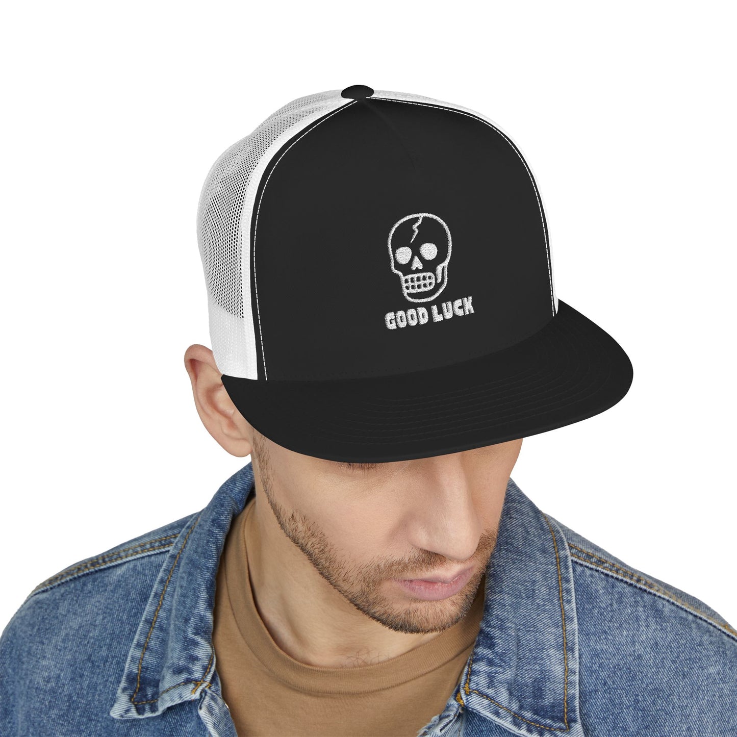 Good Luck Embroidered Trucker Cap
