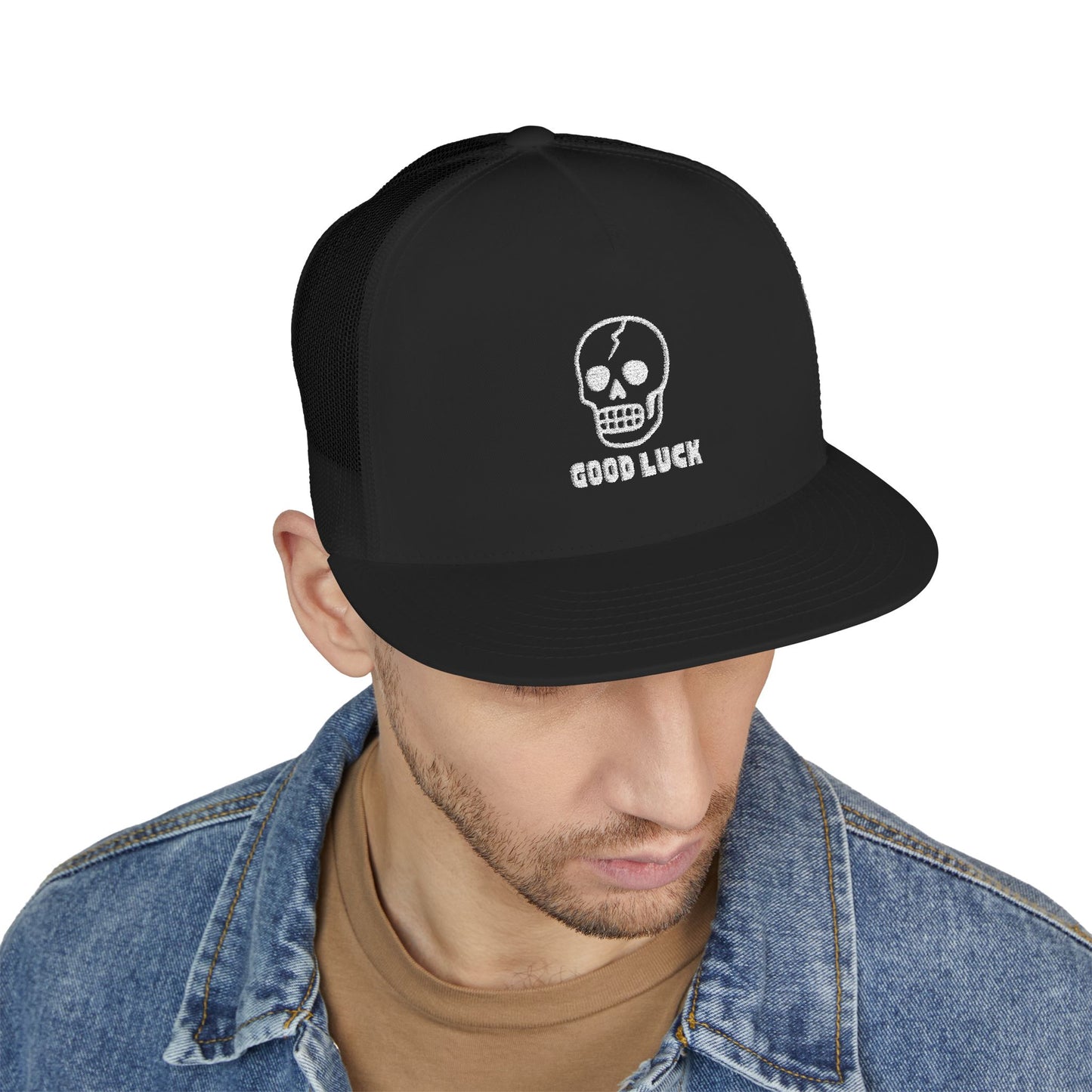 Good Luck Embroidered Trucker Cap