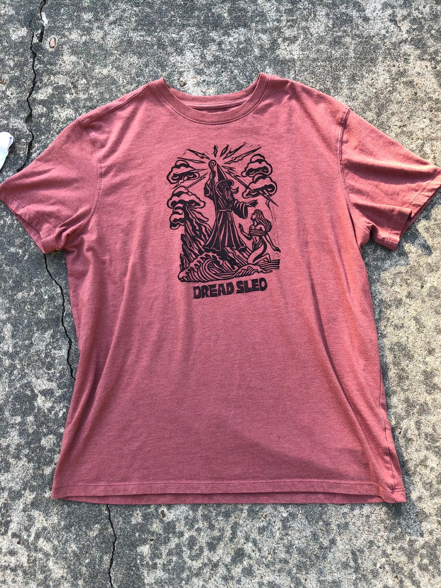 Limited Run Linocut Shirt- Wizard Red