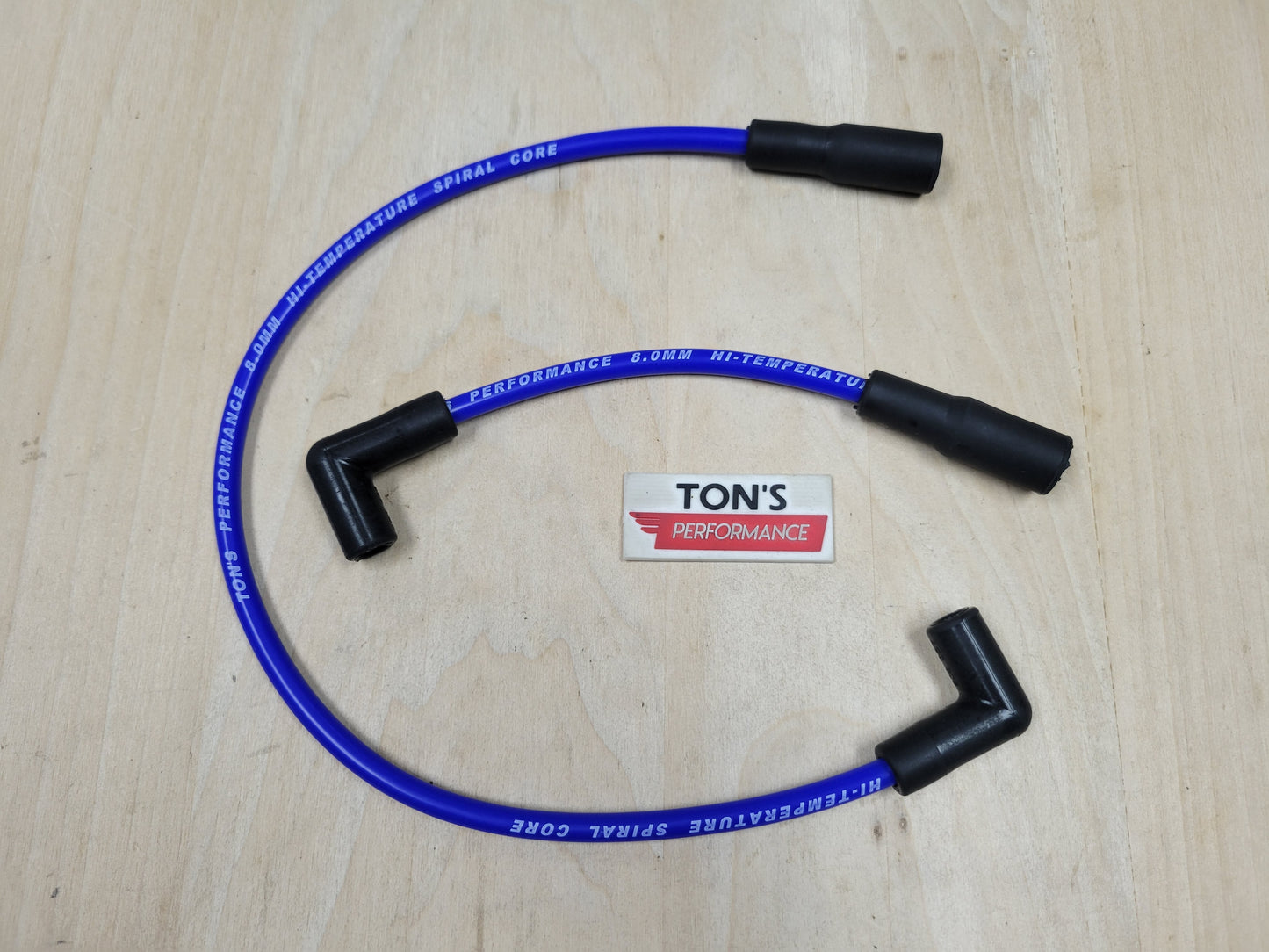 Ton's 8mm Spark Plug Wires - Harley Dyna Softail 1999 - 2017 / PAIR OF REPLACEMENT OEM LENGTH WIRES