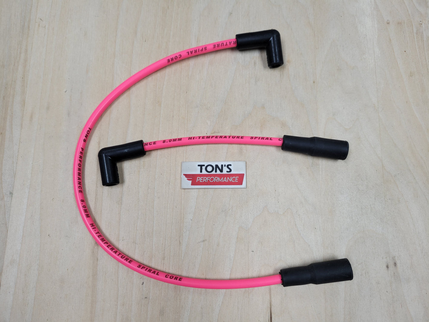 Ton's 8mm Spark Plug Wires - Harley Dyna Softail 1999 - 2017 / PAIR OF REPLACEMENT OEM LENGTH WIRES