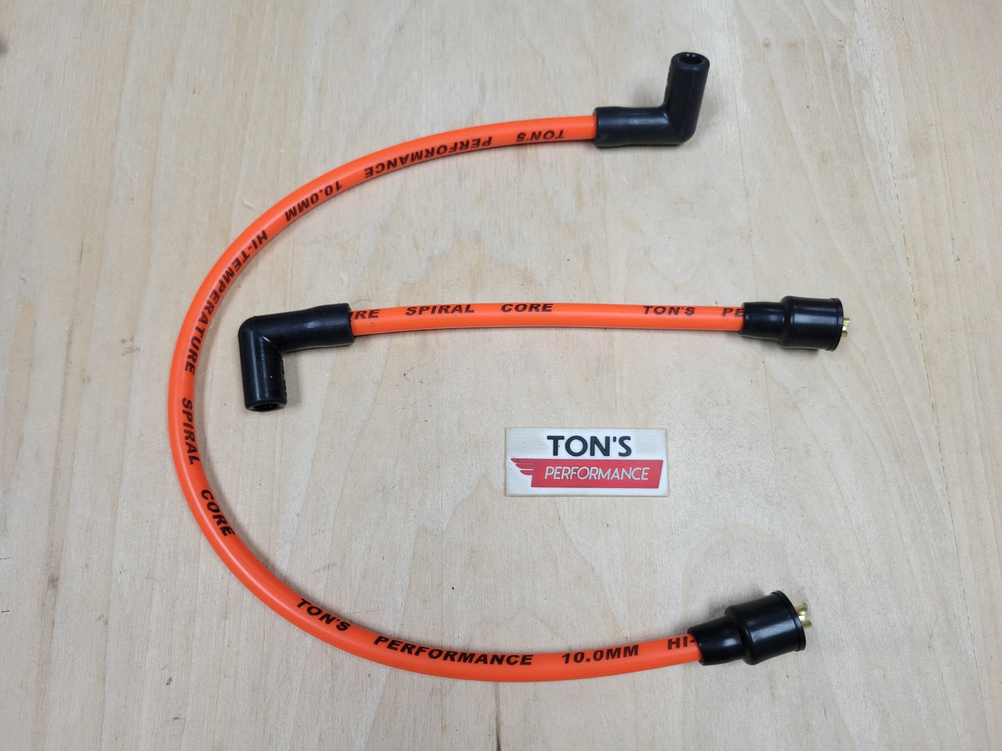 Ton's 10mm Spark Plug Wires - Harley Dyna Softail 1986 - 1998 / PAIR OF REPLACEMENT OEM LENGTH WIRES