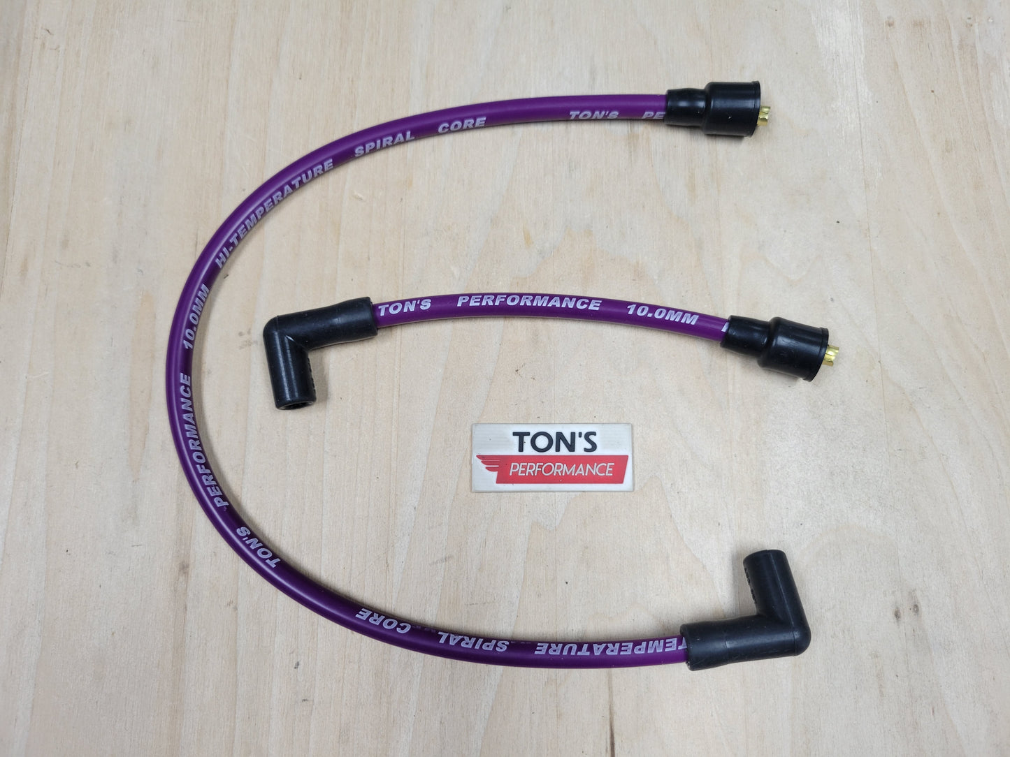 Ton's 10mm Spark Plug Wires - Harley Dyna Softail 1986 - 1998 / PAIR OF REPLACEMENT OEM LENGTH WIRES