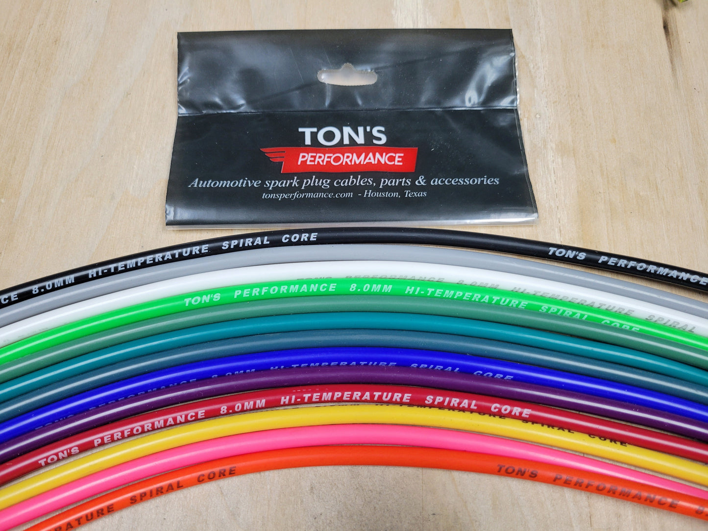 Ton's Performance 8mm Spiral Suppression Core 100% Silicone Spark Plug wire [Sold By The Foot]
