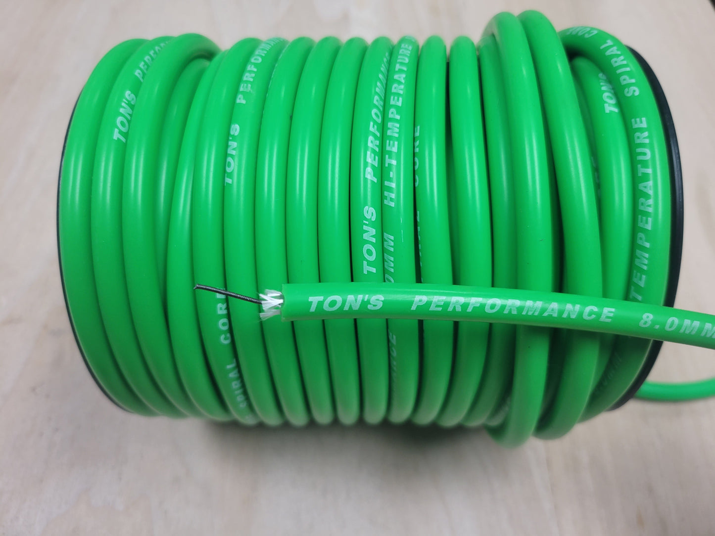Ton's Performance 8mm Spiral Suppression Core 100% Silicone Spark Plug wire [Sold By The Foot]