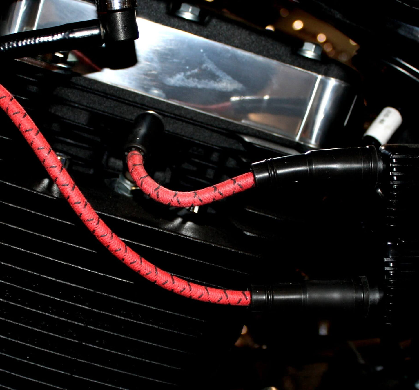 Cloth Braided Plug Wires Harley Dyna Softail 1999 - 2017 / PAIR OF REPLACEMENT OEM LENGTH WIRES